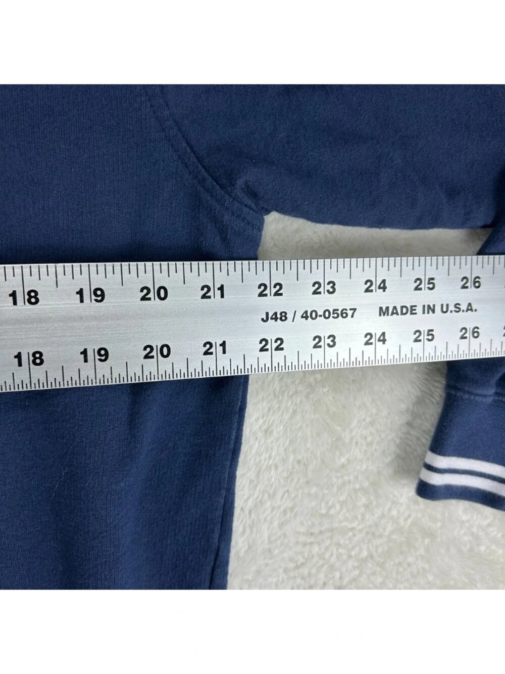 Brooks Brothers Sweatshirt Mens L Navy Blue Cotton 1/4-Zip Mock Neck Long Sleeve - Picture 9 of 11